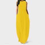 1 Piece Custom Fashion Solid Sleevelss Maxi Dresses