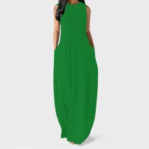1 Piece Custom Fashion Solid Sleevelss Maxi Dresses