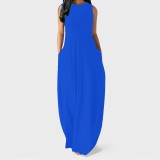 1 Piece Custom Fashion Solid Sleevelss Maxi Dresses