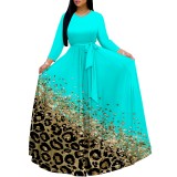 1 Piece Custom Fashion Printed Long Sleeve Maxi Dress