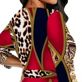 1 Piece Custom Fashion Printed Long Sleeve Maxi Dress