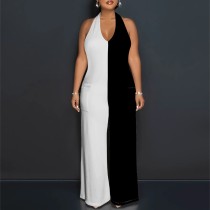 Casual Solid Color Halter Backless One-Piece Jumpsuits
