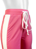Loose Double Stripe Contrast Color Casual Wide Leg Pants