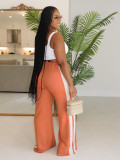 Loose Double Stripe Contrast Color Casual Wide Leg Pants