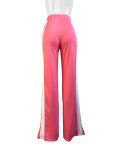Loose Double Stripe Contrast Color Casual Wide Leg Pants