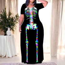 1 Piece Custom Casual Print Easter Halloween Maxi Dresses