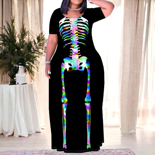 1 Piece Custom Casual Print Easter Halloween Maxi Dresses