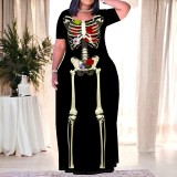 1 Piece Custom Casual Print Easter Halloween Maxi Dresses