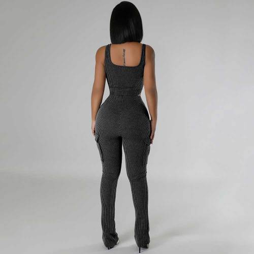 Casual Scoop Neck One Piece Sleeveless Tank Top Rompers Bodycon Pants