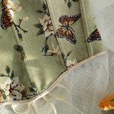 Bow Tie Floral Sexy Body Shaper Straps Printed Vest Corset