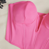 Fishbone Top Ultra Short Fashion Outerwear Inner Tube Tops