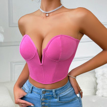 Fishbone Top Ultra Short Fashion Outerwear Inner Tube Tops