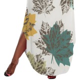 1 Piece Custom Casual Print Straps Plus Size Maxi Dress