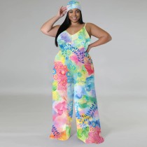 1 Piece Custom Casual Print Straps V Neck One Piece Jumpsuits