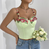 Floral Print Bustier Cami Top