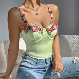 Floral Print Bustier Cami Top