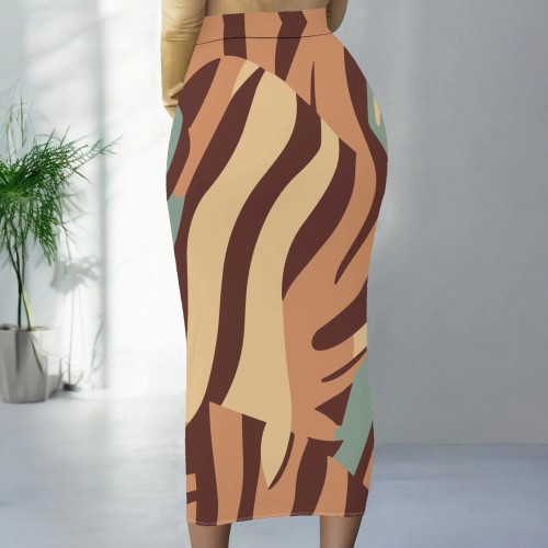 1 Piece Custom Casual Print Long Skirt