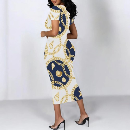 1 Piece Custom Casual Print Sleeveless O Neck Midi Dress