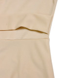 Casual African Elegant Lace-up Large Size Long Dress Round Neck Dress