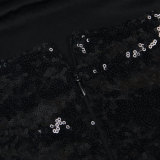 Sequin Patchwork Strapless Cocktail Dresses