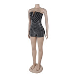 Elasticity Solid Hot Drilling Strapless Rompers