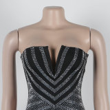 Elasticity Solid Hot Drilling Strapless Rompers