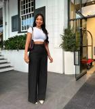 Zipper Side Straight Leg Pants