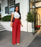 Zipper Side Straight Leg Pants