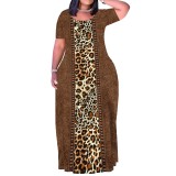 1 Piece Custom Casual Outfit Print Short Sleeve Plus Size Maxi Dresses