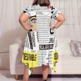 1 Piece Custom Casual Print Short Sleeve Plus Size Midi Dresses
