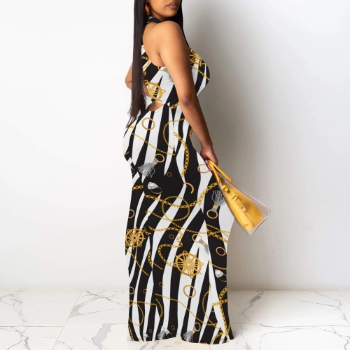1 Piece Custom Casual Print Sleeveless Long Dresses