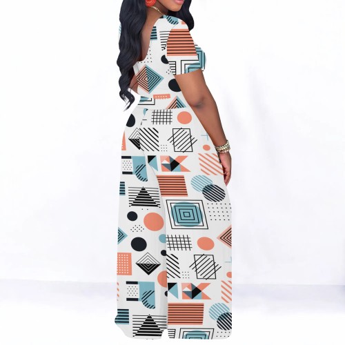 1 Piece Custom Casual Print Short Sleeve Pant Set