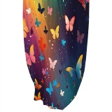 1 Piece Custom Casual Butterfly Print Basic O Neck Long Dresses