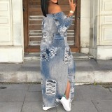1 Piece Custom Autumn Print Long Sleeve Off Shoulder Maxi Dresses