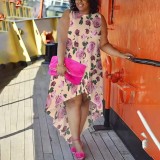 1 Piece Custom Casual Printed Sleeveless Plus Size Maxi Dresses