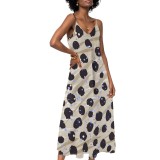 1 Piece Custom Casual Printed Straps Maxi Dresses