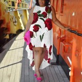 1 Piece Custom Casual Printed Sleeveless Plus Size Maxi Dresses