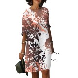 1 Piece Custom Casual Printed V Neck Club Dresses