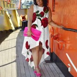 1 Piece Custom Casual Printed Sleeveless Plus Size Maxi Dresses