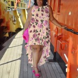 1 Piece Custom Casual Printed Sleeveless Plus Size Maxi Dresses