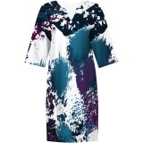 1 Piece Custom Casual Printed V Neck Club Dresses