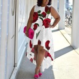 1 Piece Custom Casual Printed Sleeveless Plus Size Maxi Dresses