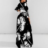 1 Piece Custom Casual Digital Printing V Neck Maxi Dresses