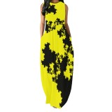 1 Piece Custom Casual Digital Printing Sleeveless Maxi Dresses