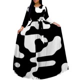 1 Piece Custom Casual Digital Printing V Neck Maxi Dresses