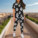 1 Piece Custom Casual Digital Printing Short Sleeve Pant Set