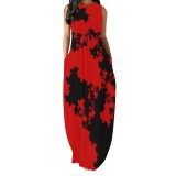 1 Piece Custom Casual Digital Printing Sleeveless Maxi Dresses
