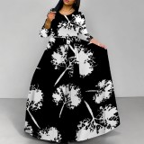 1 Piece Custom Casual Digital Printing V Neck Maxi Dresses