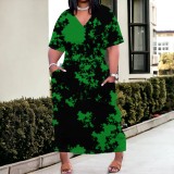 1 Piece Custom Casual Digital Printing Plus Size Maxi Dresses