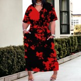 1 Piece Custom Casual Digital Printing Plus Size Maxi Dresses